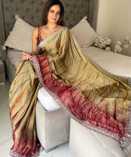 party wear Embroidered Sequence Saree