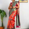 peach Kanchipuram Digital Printed woven Saree dvz0003462-2