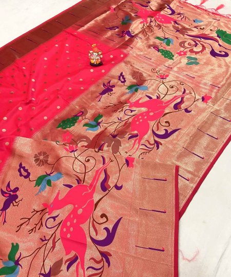 pink Kanchipuram Pethani Silk Saree DV406