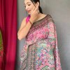 pink Malai cotton saree with Kalamkari print dvz0003634-2