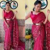 pink Ready To wear Sequin Designer Saree dvz0003917