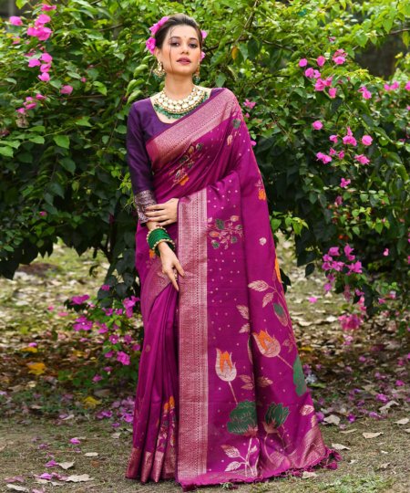 pink Tussar Silk Party wear Saree dvz0003895