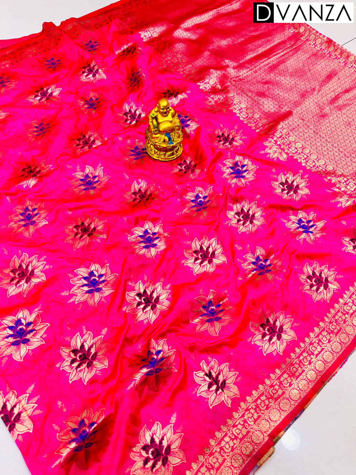 pink stunning embossed silk sarees featuring intricate design dvz0003559 - dvanza