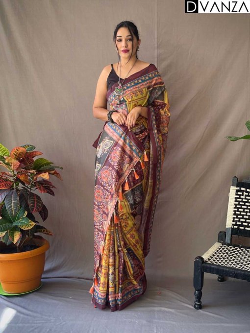 printed saree party wear dvz0003588