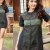 Pure Cotton Denim Kurti with Embroidery Work - dvz0003436