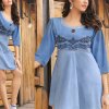 Pure Cotton Denim Kurti with Embroidery Work on dvanza - dvz0003437