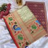 Pure Dharmavaram Paithani Silk Sarees with Exquisite Unstitched Blouse- dvz0003920