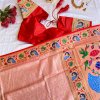 Pure Dharmavaram Paithani Silk Sarees with Exquisite Unstitched Blouse- dvz0003920