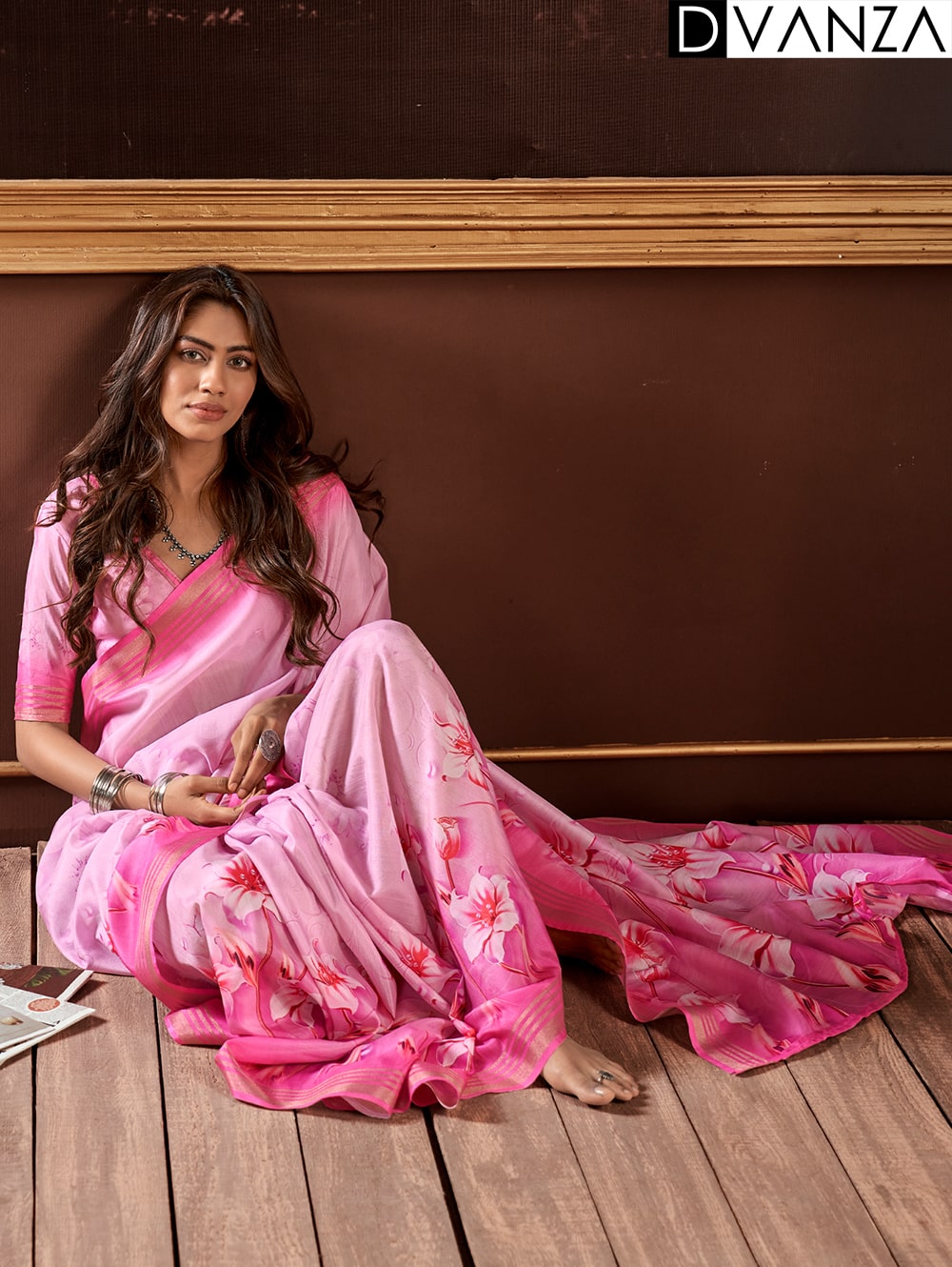 Pure Handloom Silk Saree with Enchanting Floral Digital Print
