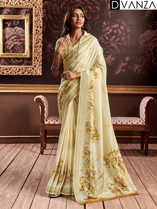 Pure Handloom Silk Saree with Enchanting Floral Digital Print