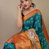 Pure kanchipuram saree with 3D kalamkari prints - dvz0003287