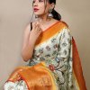 Pure kanchipuram saree with 3D kalamkari prints - dvz0003288