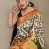 Pure kanchipuram saree with 3D kalamkari prints - dvz0003290