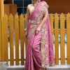 Pure Marks Silk Sarees with Exquisite Embroidery and Cutwork Border