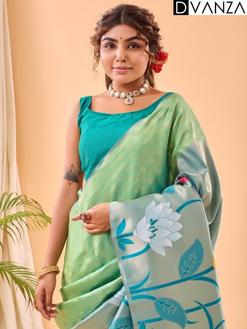 Pure Paithani Silk Sarees with Majestic Meenakari Motifs - dvz0003919