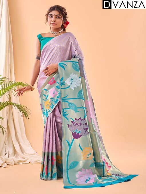 Pure Paithani Silk Sarees with Majestic Meenakari Motifs - dvz0003919