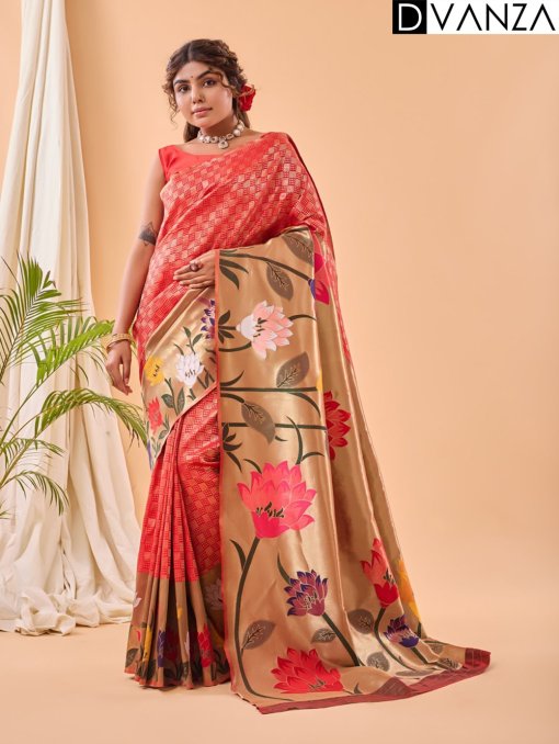 Pure Paithani Silk Sarees with Majestic Meenakari Motifs - dvz0003919