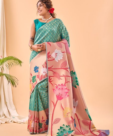 Pure Paithani Silk Sarees with Majestic Meenakari Motifs - dvz0003919