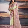 Pure Satin With Self Weaving Saree - Dual Shade & Floral Digital Premium Quality