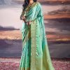 Pure Satin With Self Weaving Saree - Dual Shade & Floral Digital Premium Quality - dvz0003850