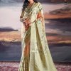 Pure Satin With Self Weaving Saree - Dual Shade & Floral Digital Premium Quality - dvz0003851