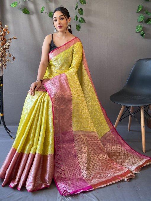 Pure tissue Combination Saree with Attractive Zari weaving - dvz0003299