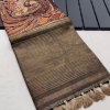 Pure Tussar Silk Saree with Handpainted Kalamkari Print and Zari Weaving - dvz0003937