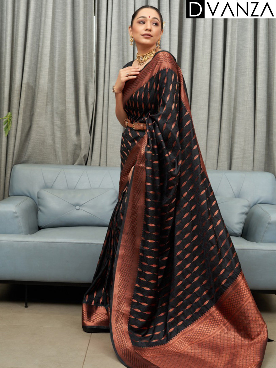 Radiant Elegance: Soft Silk Sarees Adorned with Copper Zari Weaving