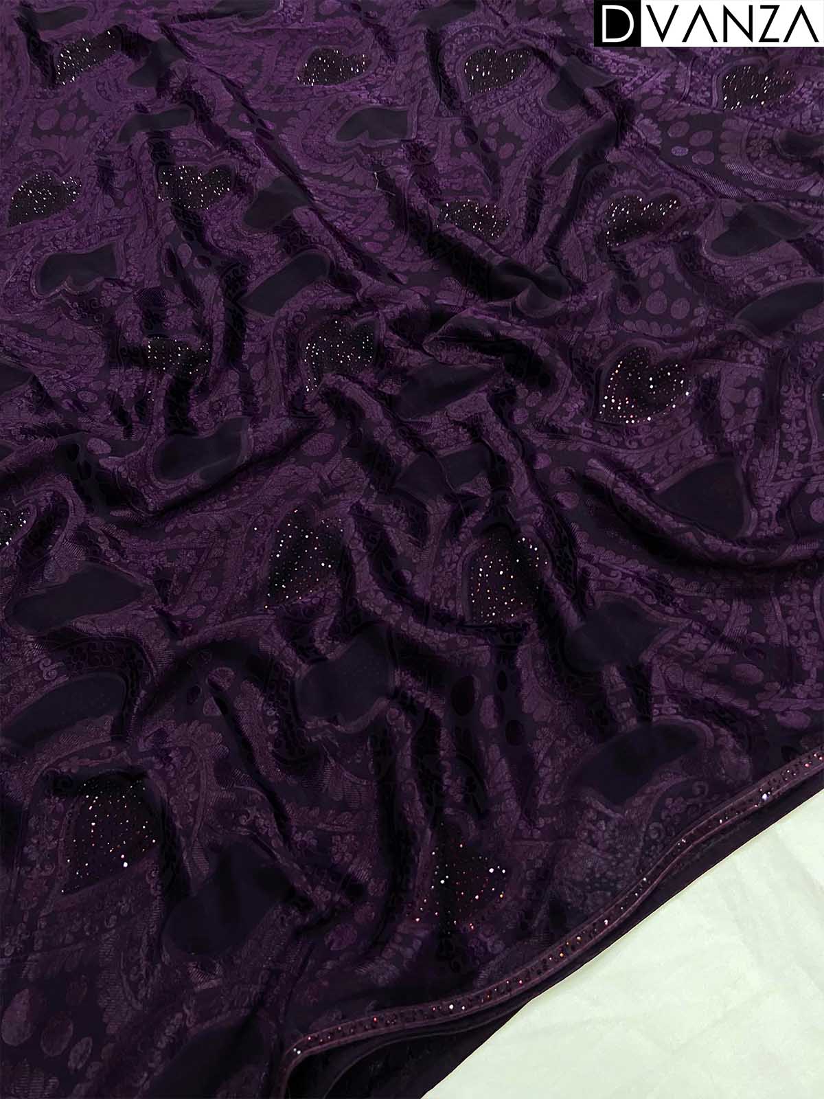 Radiate Elegance with Imported Brasoo Sarees: Sparkling Like Diamonds! - dvz0003870 violet