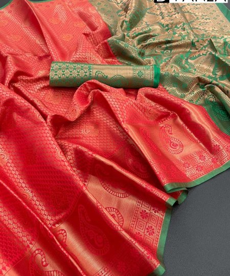 red Soft Silk Traditional woven Saree dvz0003536