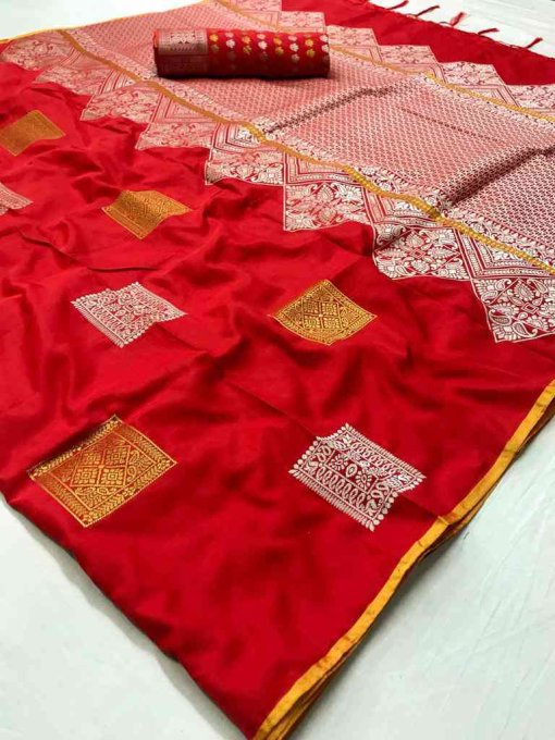 Red Soft silk saree - soft silk sarees online shopping - dvz000006