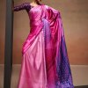 Shop Bollywood Satin Crape Sarees with Exquisite Digital Prints Online - dvz0003856