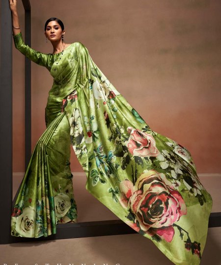 Shop Bollywood Satin Crape Sarees with Exquisite Digital Prints Online - dvz0003857