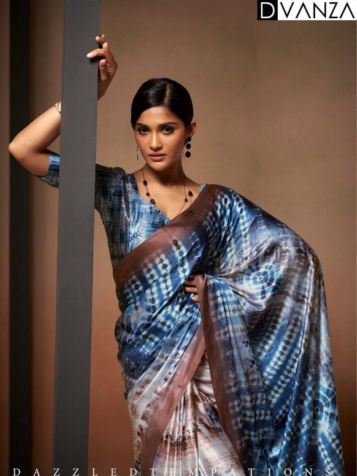 Shop Bollywood Satin Crape Sarees with Exquisite Digital Prints Online - dvz0003859