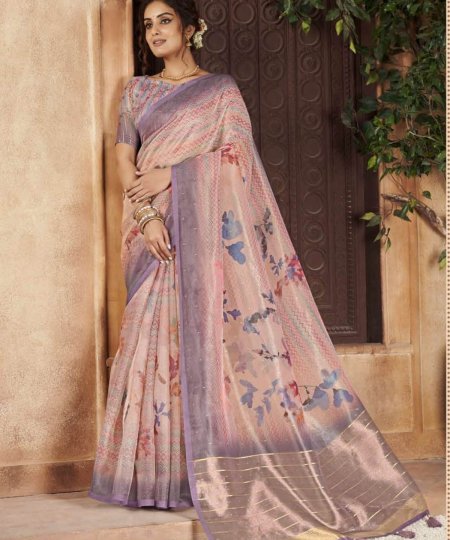 Shop Pure Organza Silk with Exquisite Floral Prints and Designer Blouses