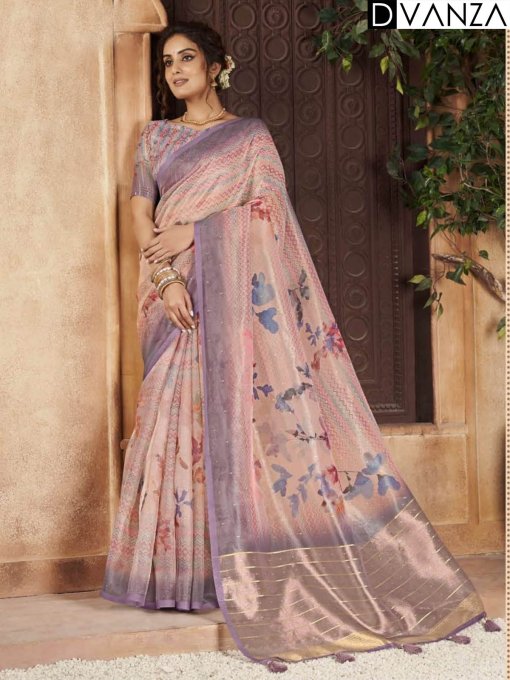 Shop Pure Organza Silk with Exquisite Floral Prints and Designer Blouses