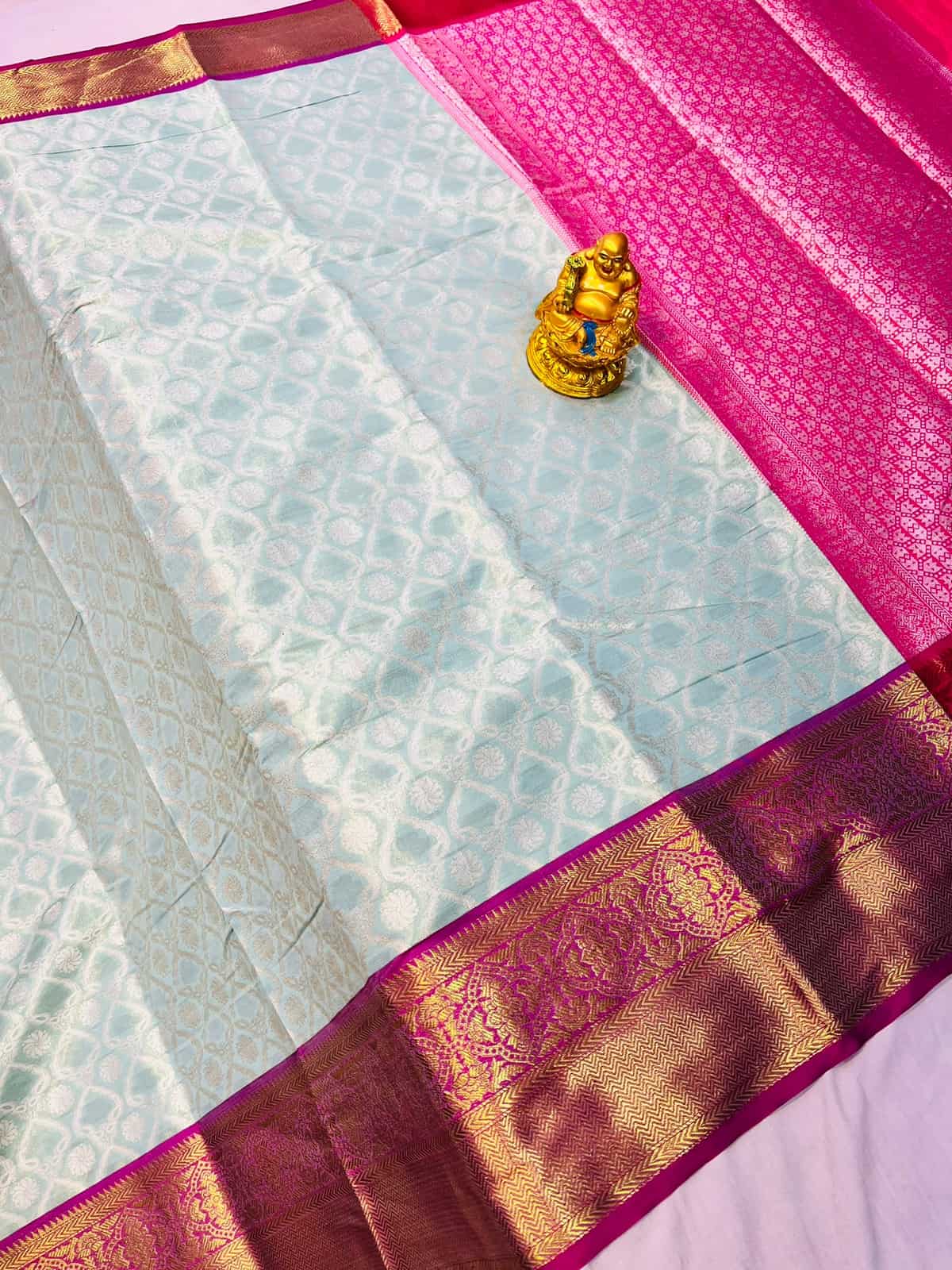 sky blue Kanchipuram silk woven Traditional Saree DVZ0003516