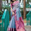 sky blue Premium Kanjivaram silk Saree dvz0003896-3