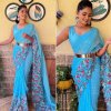 sky blue Ready To wear Sequin Designer Saree dvz0003917