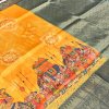 yellow-soft-banarasi-silk-kalamkari-block-print-saree-dvz0003614