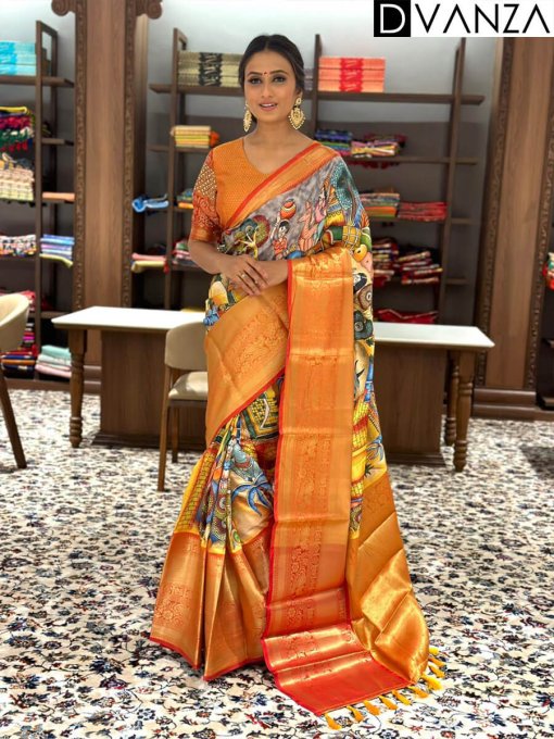 soft-banarasi-silk-kalamkari-print-designer-party-wear-saree-dvz0003639