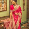 Banarasi Silk Saree with Leheriya Zari Weaving - dvz0003408