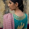 Soft Organza with Stripe Zari Weaving Sarees and Soft Silk Designer Blouses Online