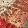 Soft Paithani Silk Saree with All Over Floral Print - dvz0003341