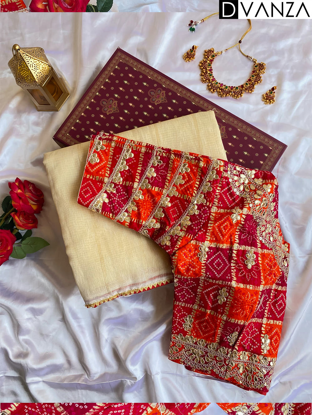 Soft Tissue Sarees with Fancy Temple Lace Border - dvz0003924