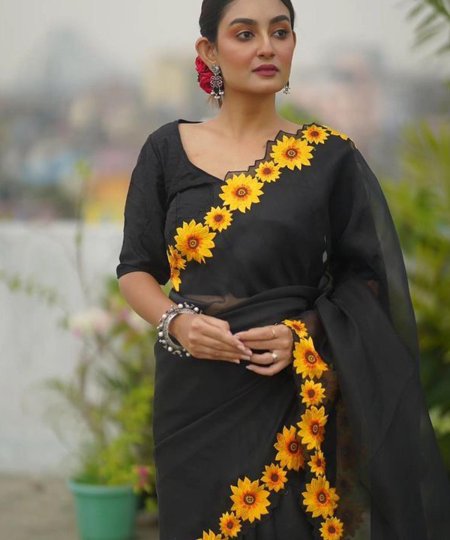 Sunflower Splendor Sarees: Elevate Your Style and Happiness - dvz0003871