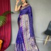 violet color Traditional silk woven wedding wear saree dvz0003435