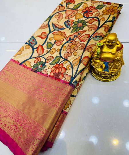 wedding wear kalamkari silk saree online dvz0003583