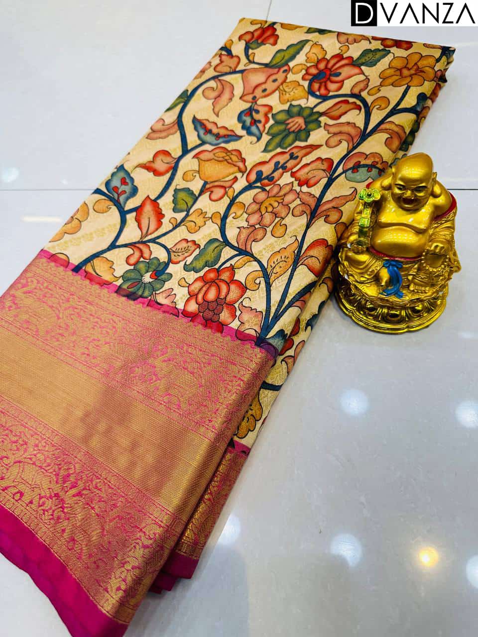 wedding wear kalamkari silk saree online dvz0003583