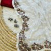 white Trendy Embroidered Georgette Saree DV414-2